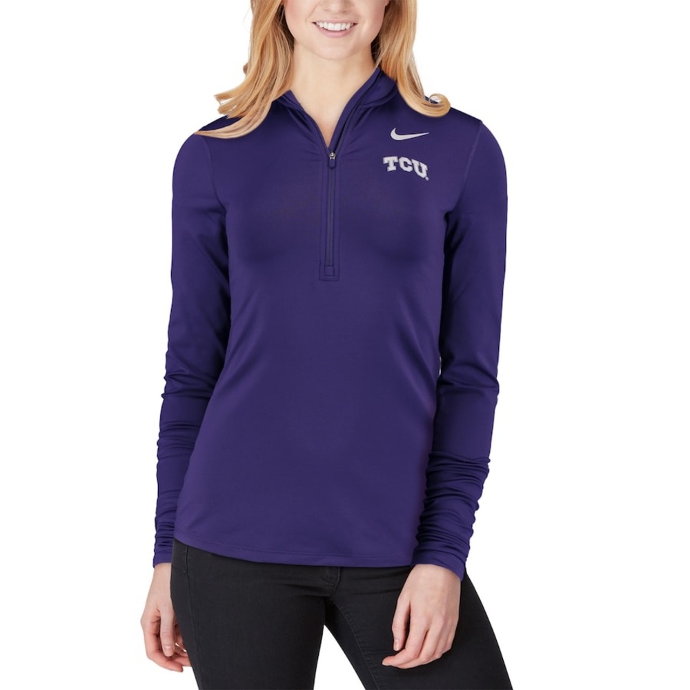 Nike TCU Horned Frogs Back Print Half Zip Pullover Performance Jacket